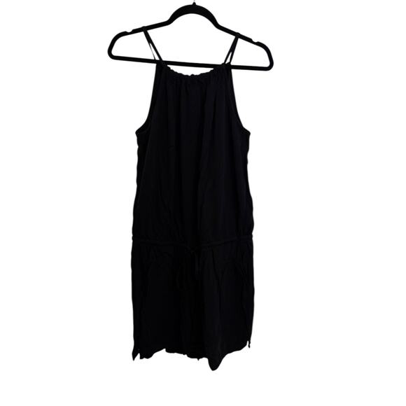 Old Navy Romper Womens Large Sleeveless Halter Neck Twill Black Jack Tie Waist - Picture 3 of 8